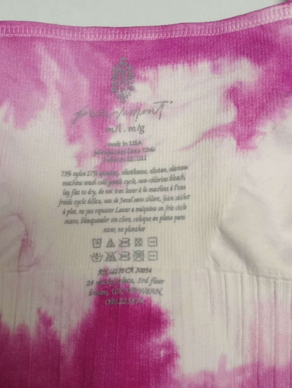 🆕 FREE PEOPLE MOVEMENT "GOOD KARMA" FUCHSIA PINK TIE DYE SPORTS BRA - Picture 9 of 11